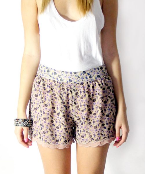 Scalloped Layered Shorts