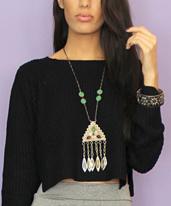 3 Stone Triangle Necklace