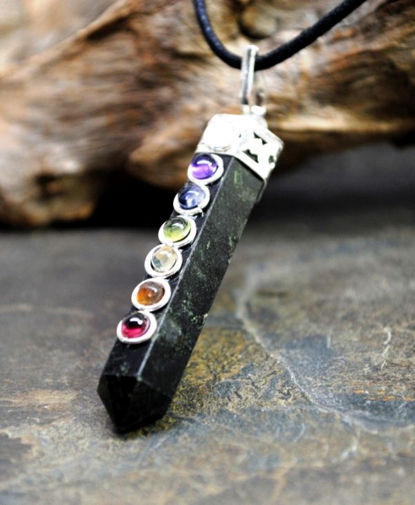 Black Tourmaline 7 Chakra Necklace