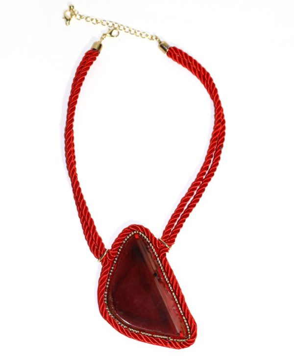Red Agate Rope Necklace