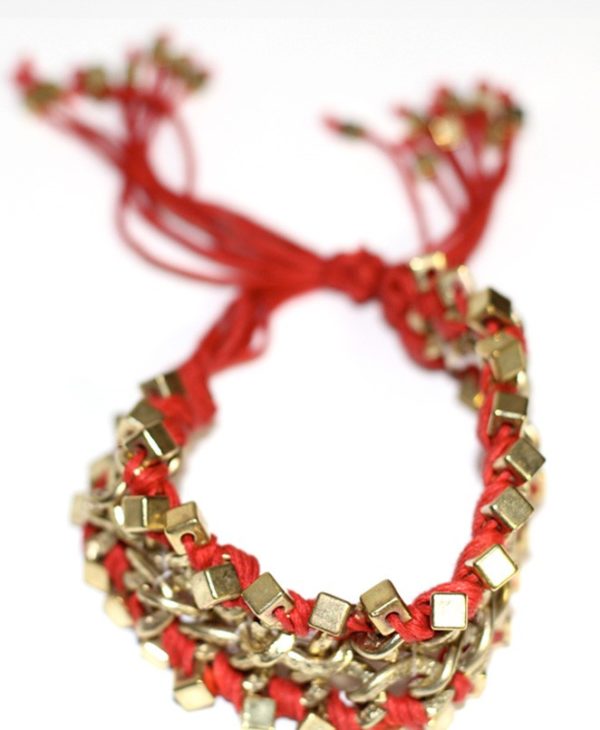 Red Hex Friendship Bracelet
