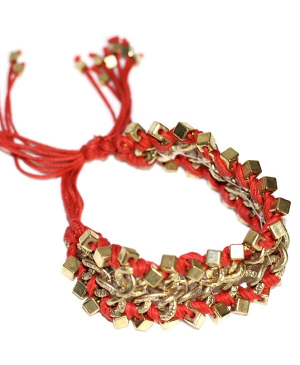 Red Hex Friendship Bracelet