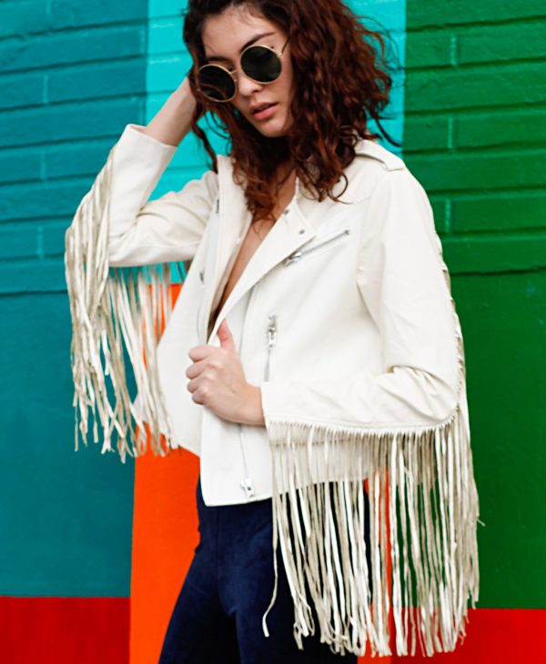 Dex Leatherette Vegan Fringe Jacket
