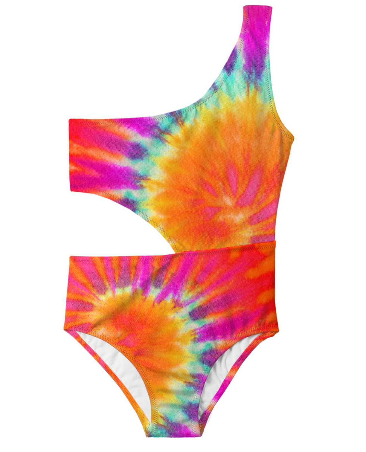 Girls Tie Dye Side Cut Out Swimsuit | Fox House | Kids Swimwear