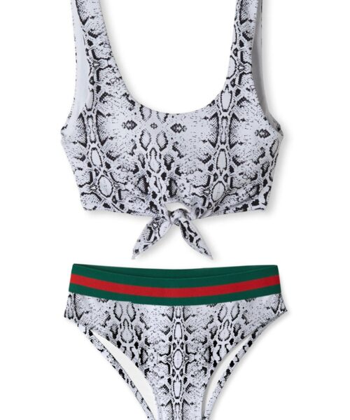 White Bikini with Multicolor Pom Poms | Fox House | Kids Swimwear